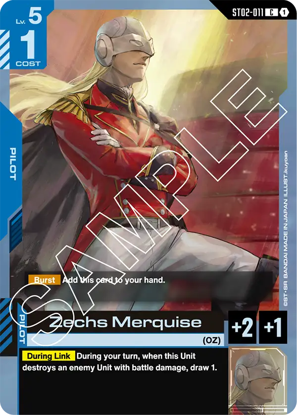 Zechs Merquise Gundam Card Game card