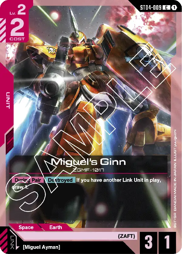 Miguel's Ginn Gundam Card Game card