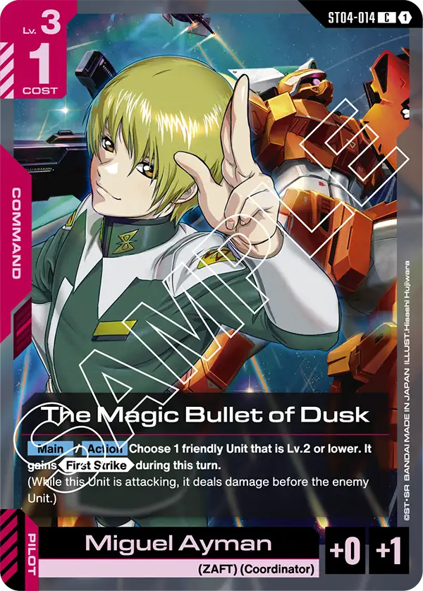 The Magic Bullet of Dusk Gundam Card Game card