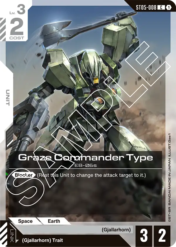 Graze Commander Type Gundam Card Game card