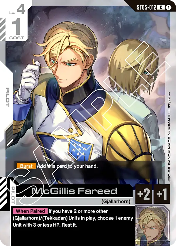 McGillis Fareed Gundam Card Game card