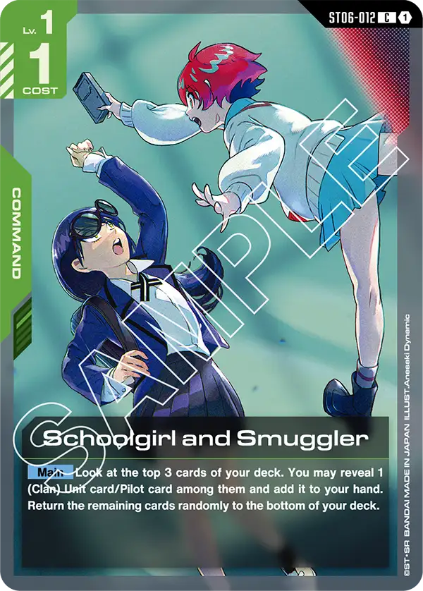Schoolgirl and Smuggler Gundam Card Game card