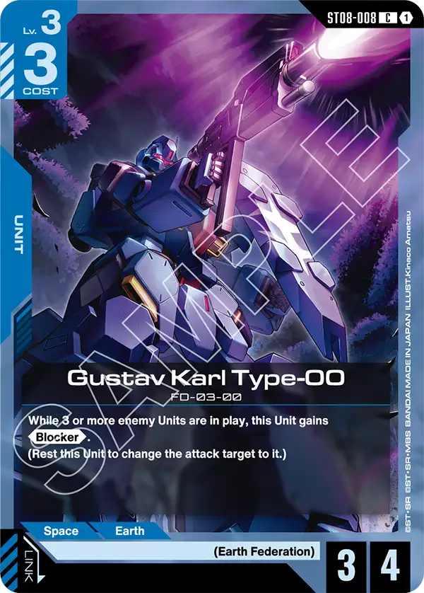 Gustav Karl Type-00 Gundam Card Game card