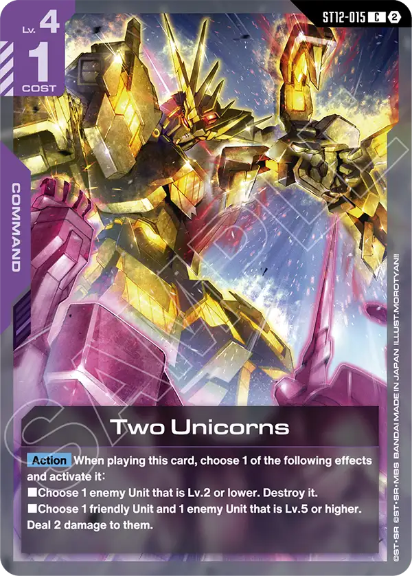 Two Unicorns Gundam Card Game card