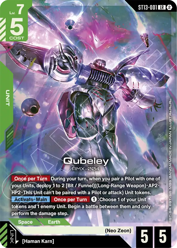 Qubeley Gundam Card Game card