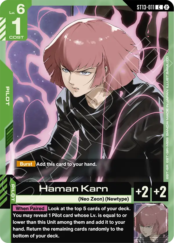 Haman Karn Gundam Card Game card