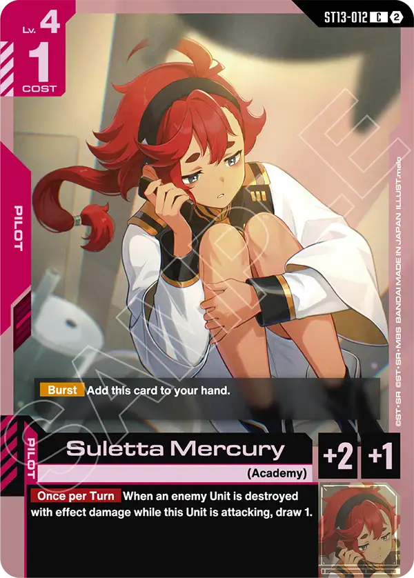 Suletta Mercury Gundam Card Game card