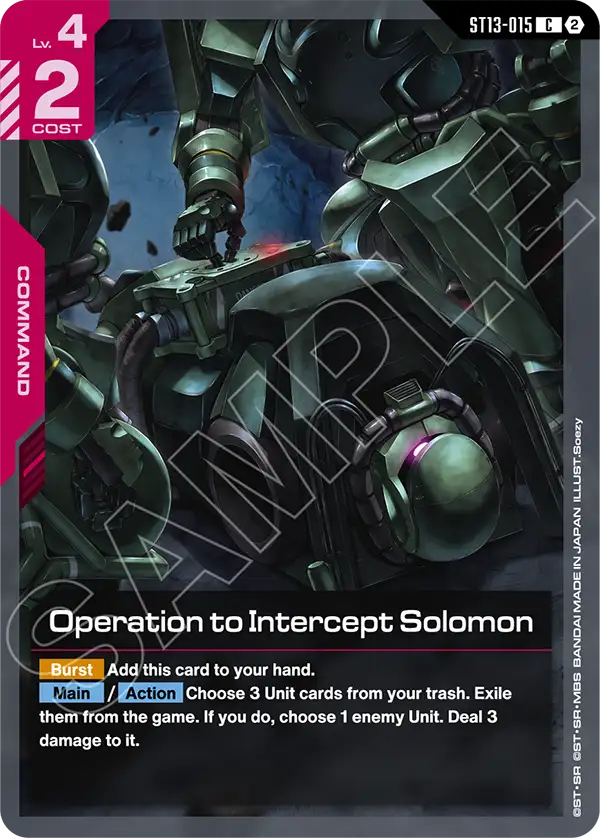 Operation to Intercept Solomon Gundam Card Game card