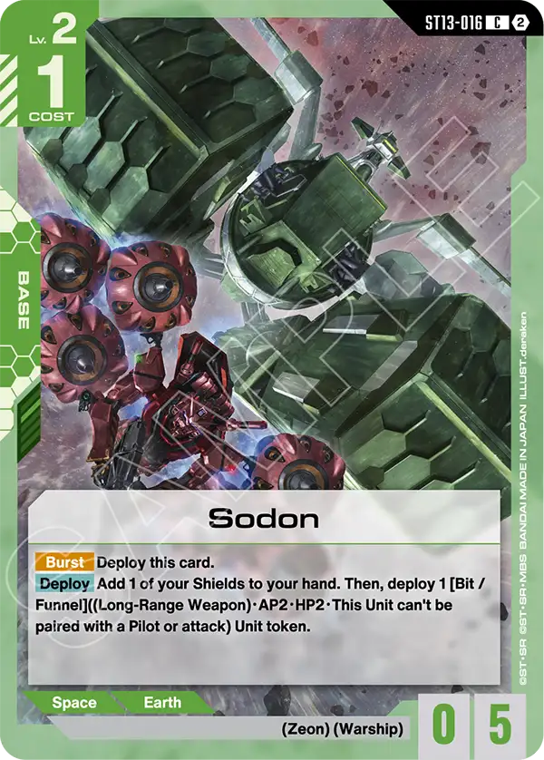 Sodon Gundam Card Game card
